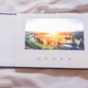 Luxe trouwvideoboek blauw linnen