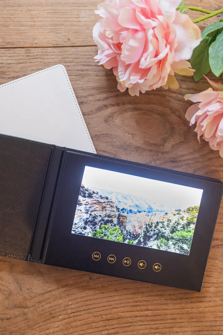 Trouwvideoboeken leer wit en zwart