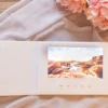 Trouwvideoboek linnen Pastel roze