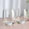Waterglas met monogram L en R